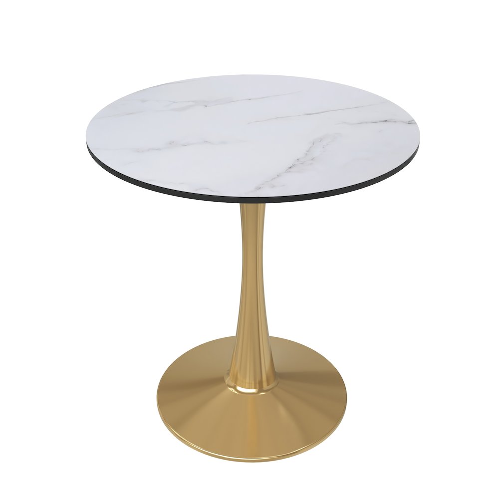 Bristol 24" round dining table Gold base with marbled MDF top. Picture 17