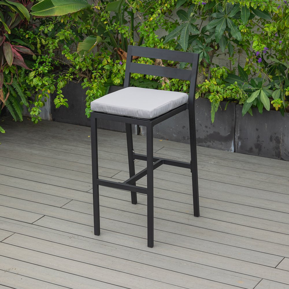 Chelsea Collection Modern Aluminum Outdoor Bar Chair. Picture 9