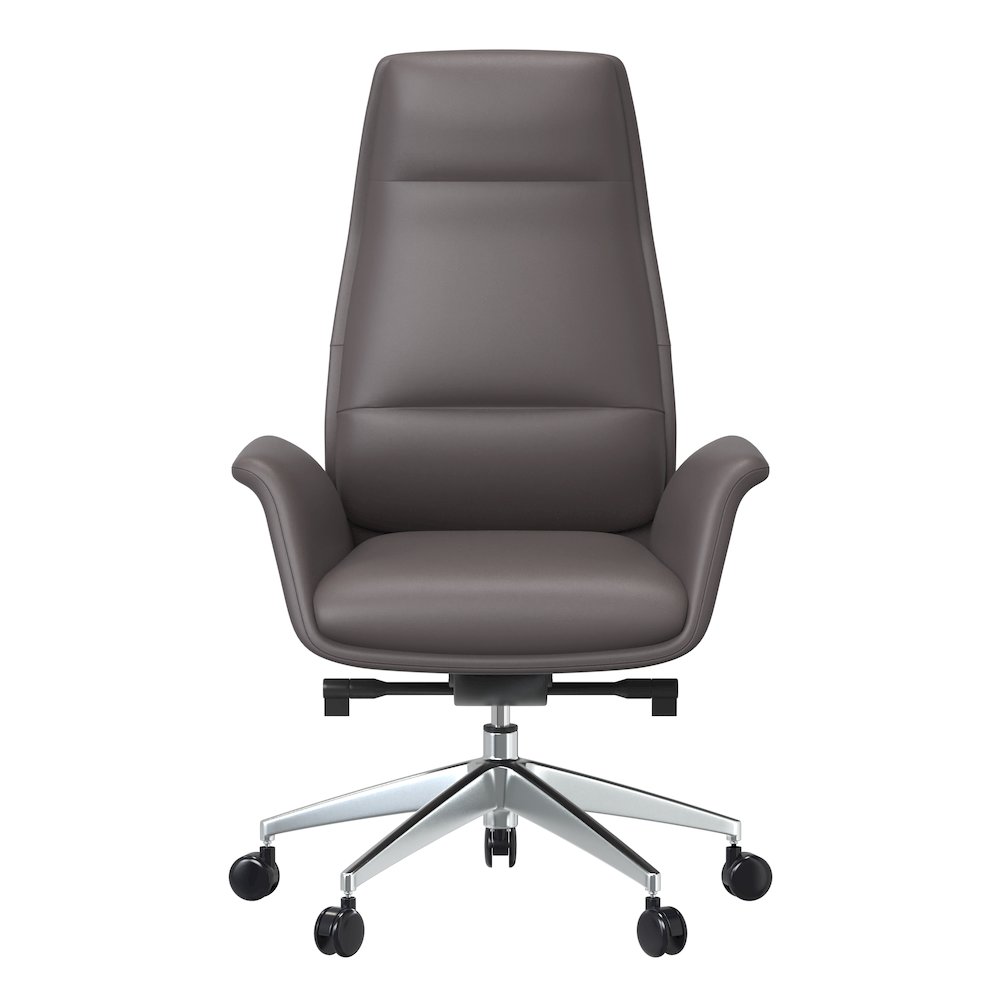 Summit Series Tall Office Chair In Grey Leather. Picture 2