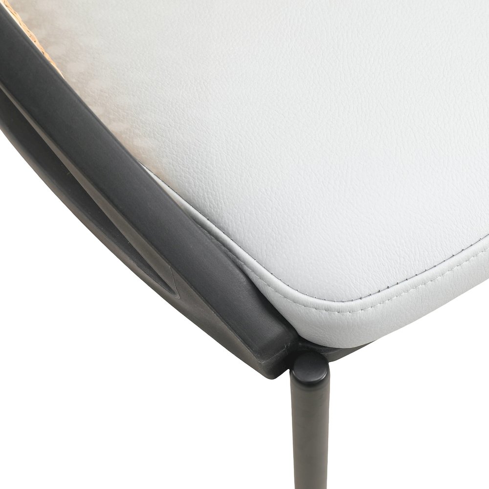 Urbane Collection Modern Dining Chair With Wicker back in Light Grey - Set of 4. Picture 5
