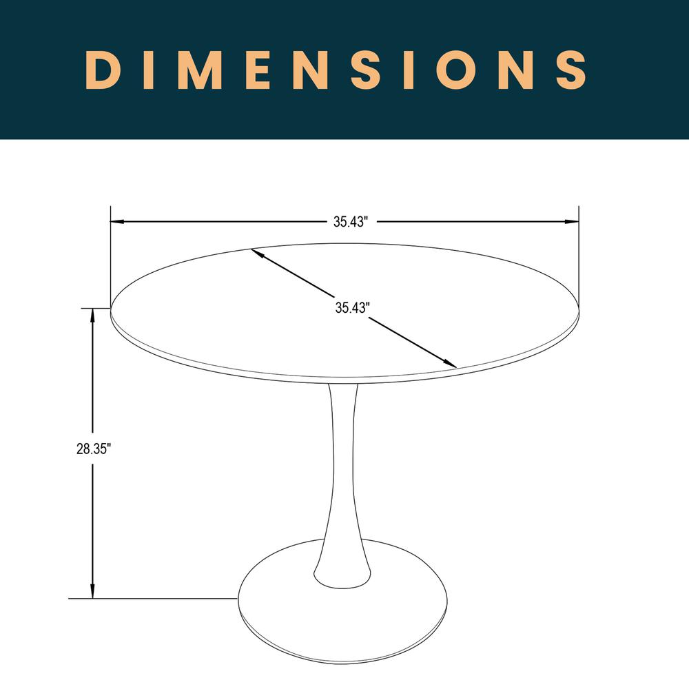 Round Dining Table with Wood Top. Picture 12