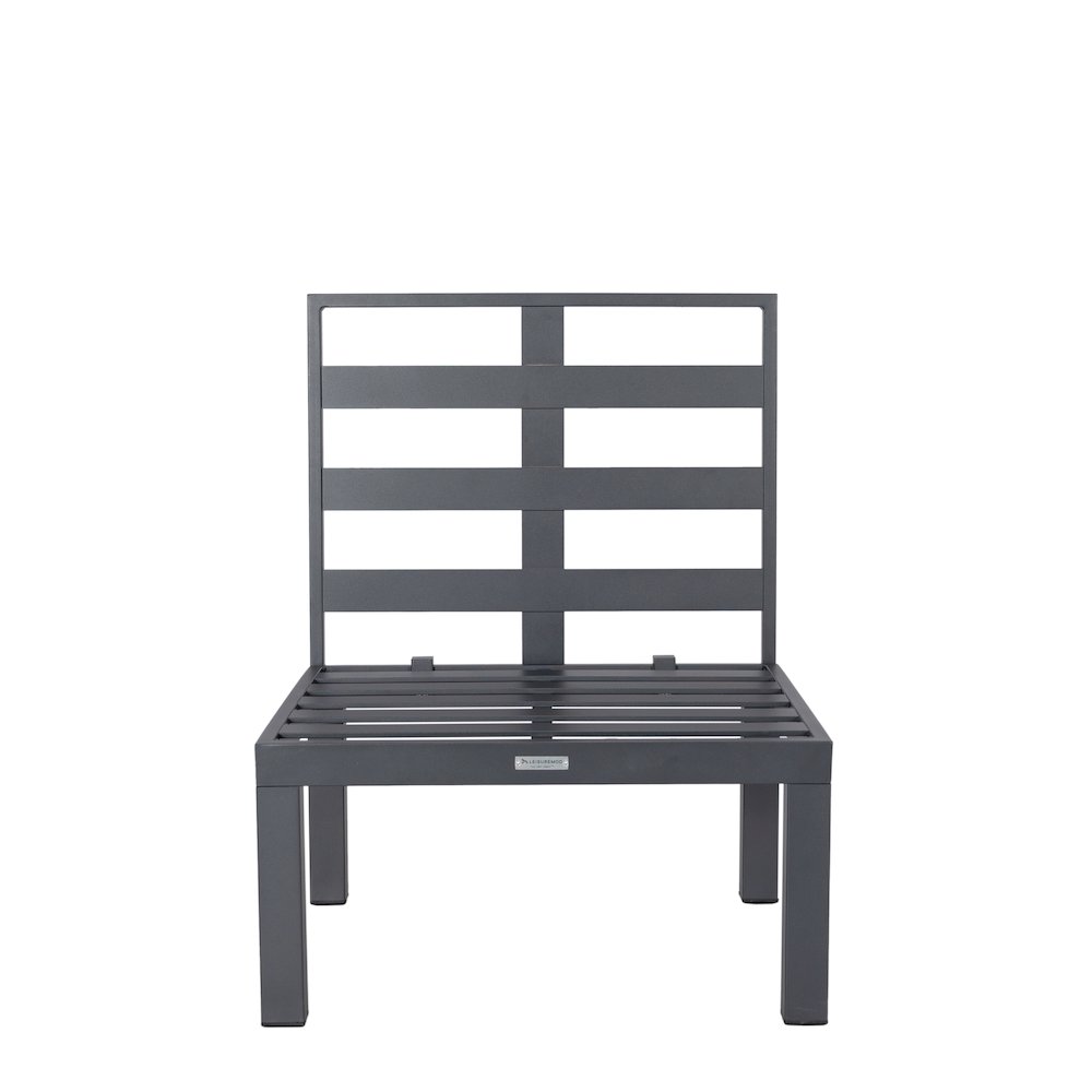 Chelsea 7-Piece Patio Sectional And Fire Pit Table Black Aluminum With Cushions. Picture 16