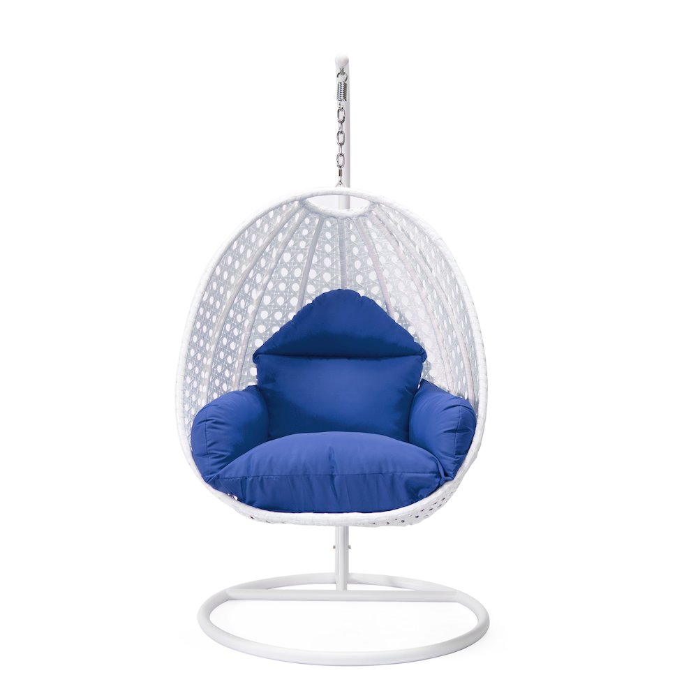 White Wicker Hanging Egg Swing Chair. Picture 3