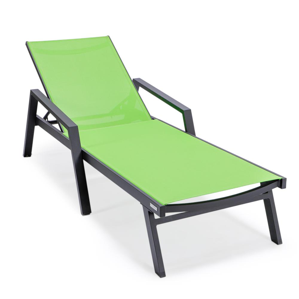 Lounge Chair With Armrests in Black Aluminum Frame, Set of 2. Picture 4