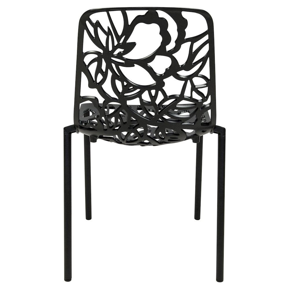 Devon Mid-Century Modern 3-Piece Aluminum Outdoor Patio Dining Set. Picture 11