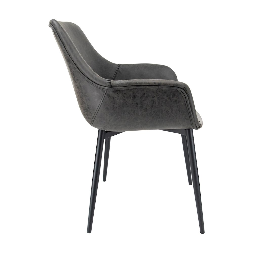 Markley Modern Leather Dining Arm Chair With Metal Legs Set of 4. Picture 8
