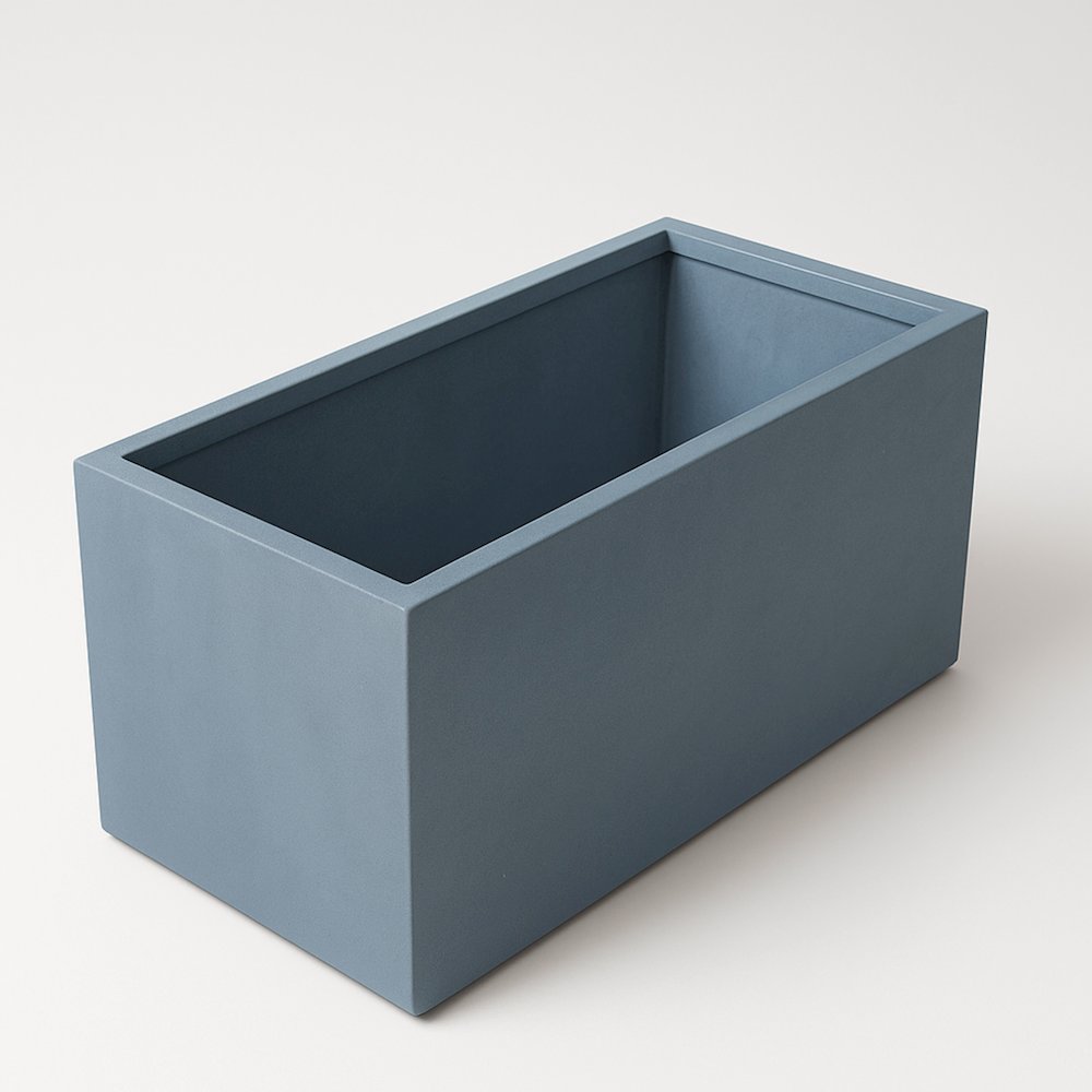 Bloom Series Poly Stone Planter 9" , 19.7" Long In Aged Concrete. Picture 12
