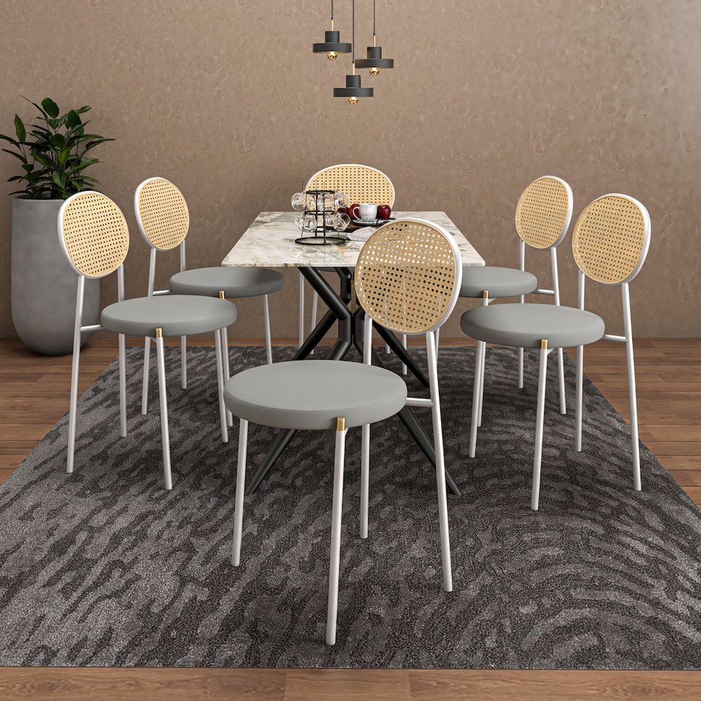 7-Piece Dining Set Rectangular Sintered Stone Dining Table. Picture 9