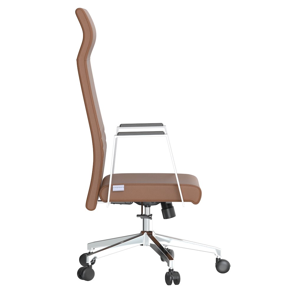 Aleen High-Back Office Chair in Dark Brown. Picture 23