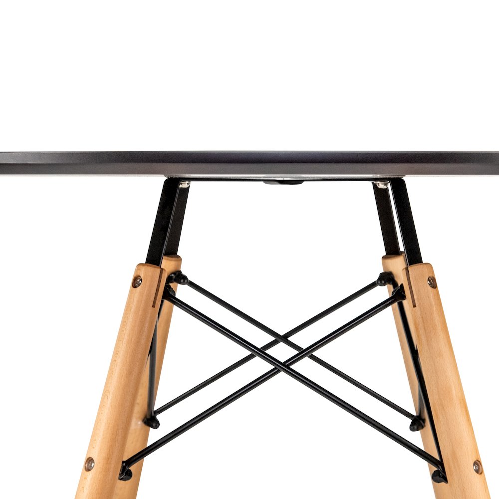 Dover 3-Piece Dining Set with Round Black MDF Top Bistro Table in Clear. Picture 10