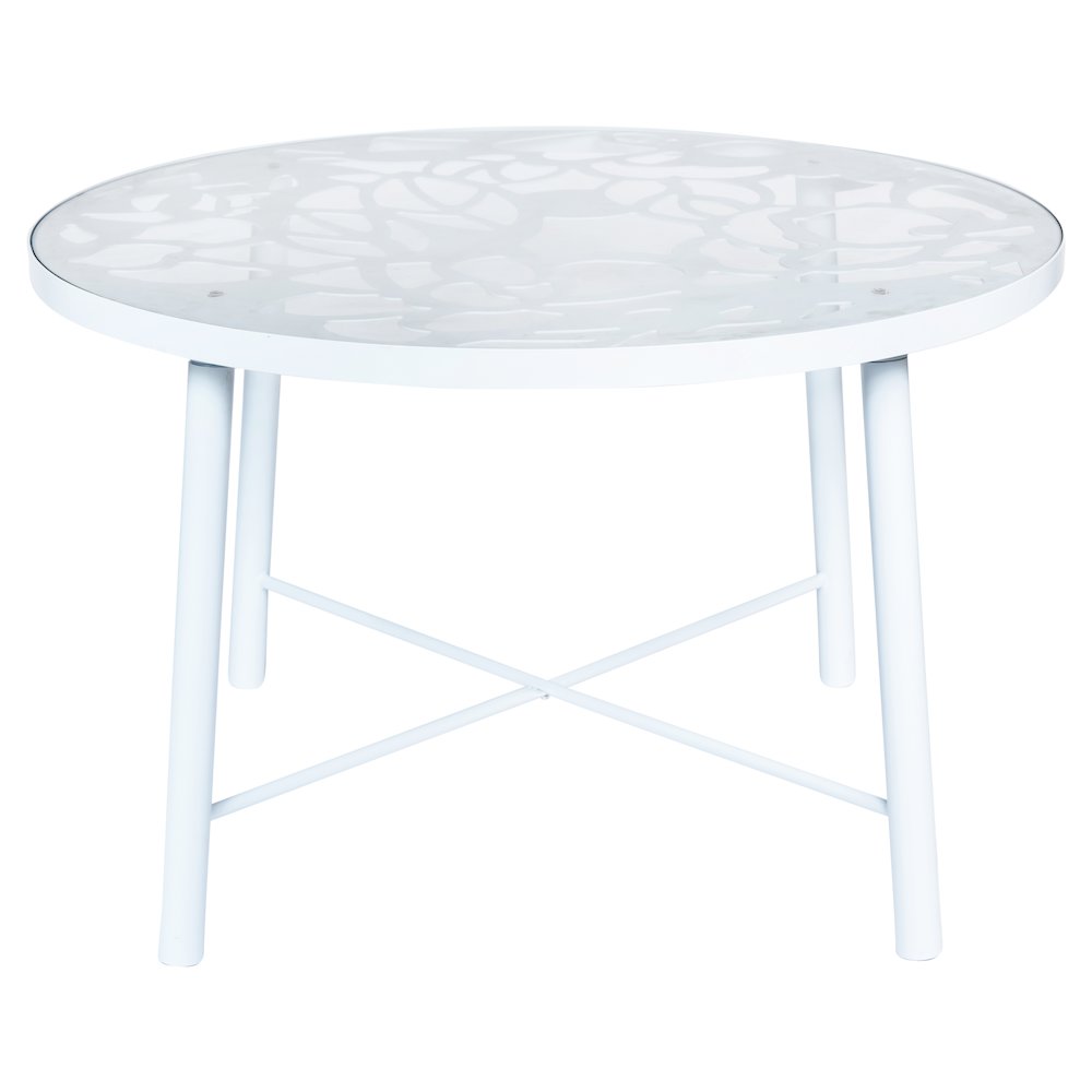 Devon Tree Design Glass Top Aluminum Base Indoor Outdoor Dining Table. Picture 2