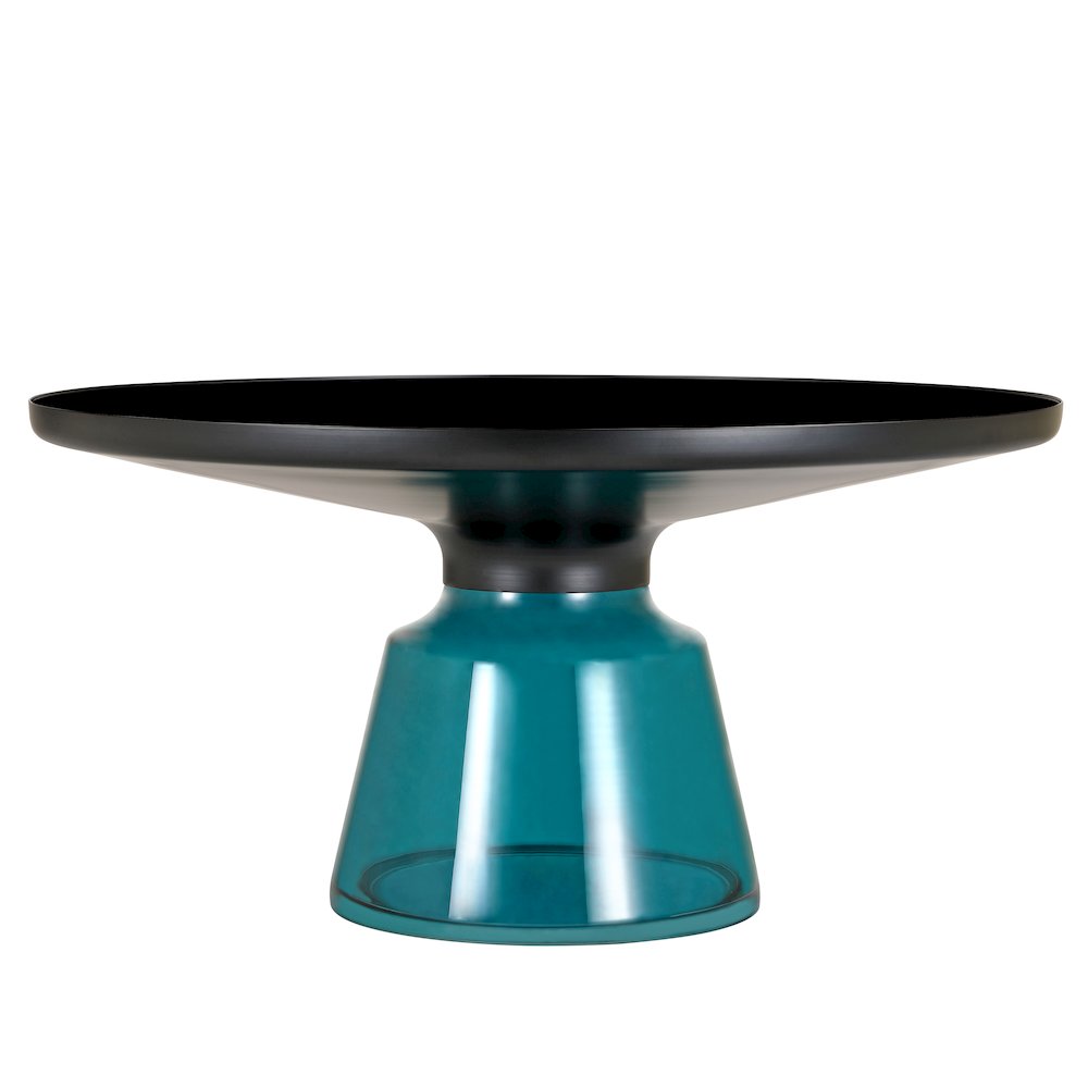Tully Collection Glass Coffee Table Blue glass, Black Rim with Black Glass top. Picture 9