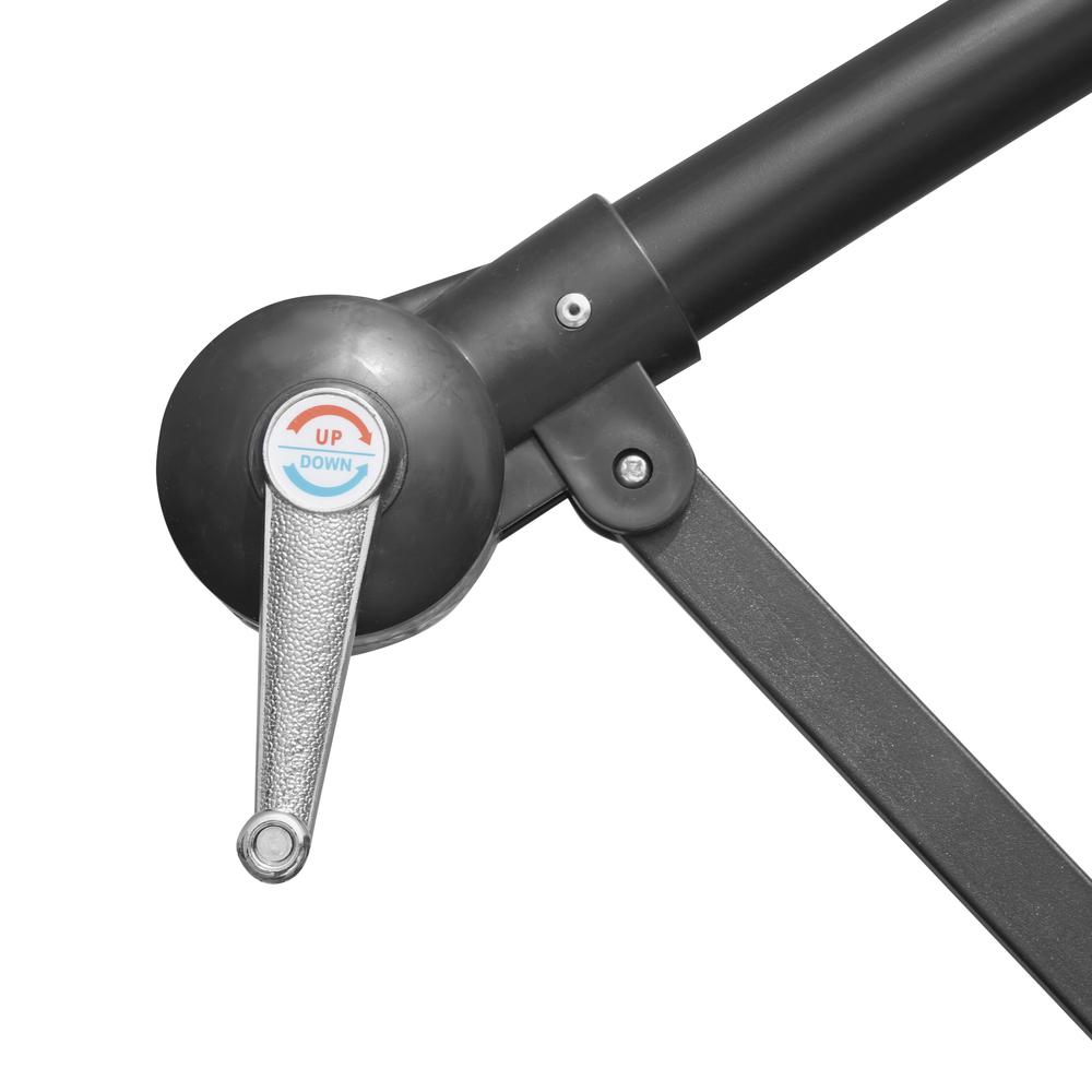 Outdoor 10 Ft Offset Cantilever Hanging Patio Umbrella With Solar Powered LED. Picture 14