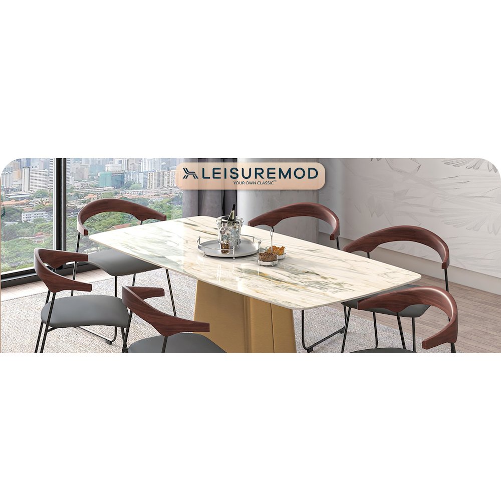 Lyra Collection Modern Chair in Black Walnut Color back and Black Seat. Picture 2