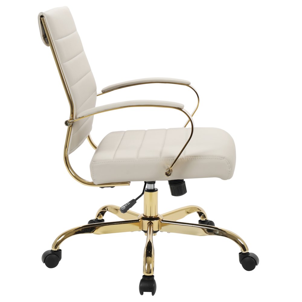 Benmar Home Leather Office Chair With Gold Frame. Picture 7