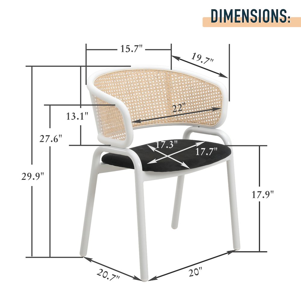 Ervilla - Dining Chair - White frame in Black Leather. Picture 4