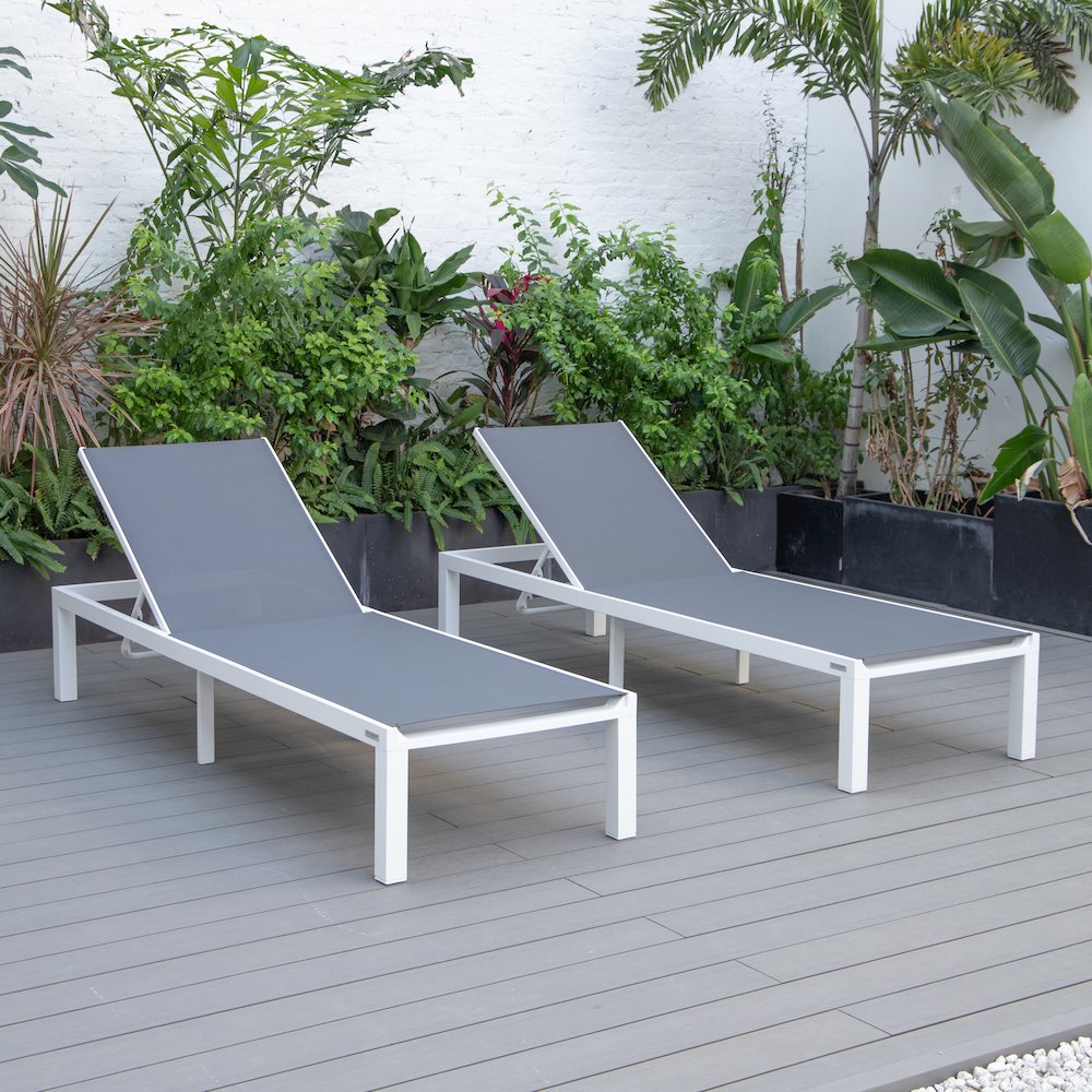 Marlin Patio Chaise Lounge Chair in Dark Grey. Picture 5