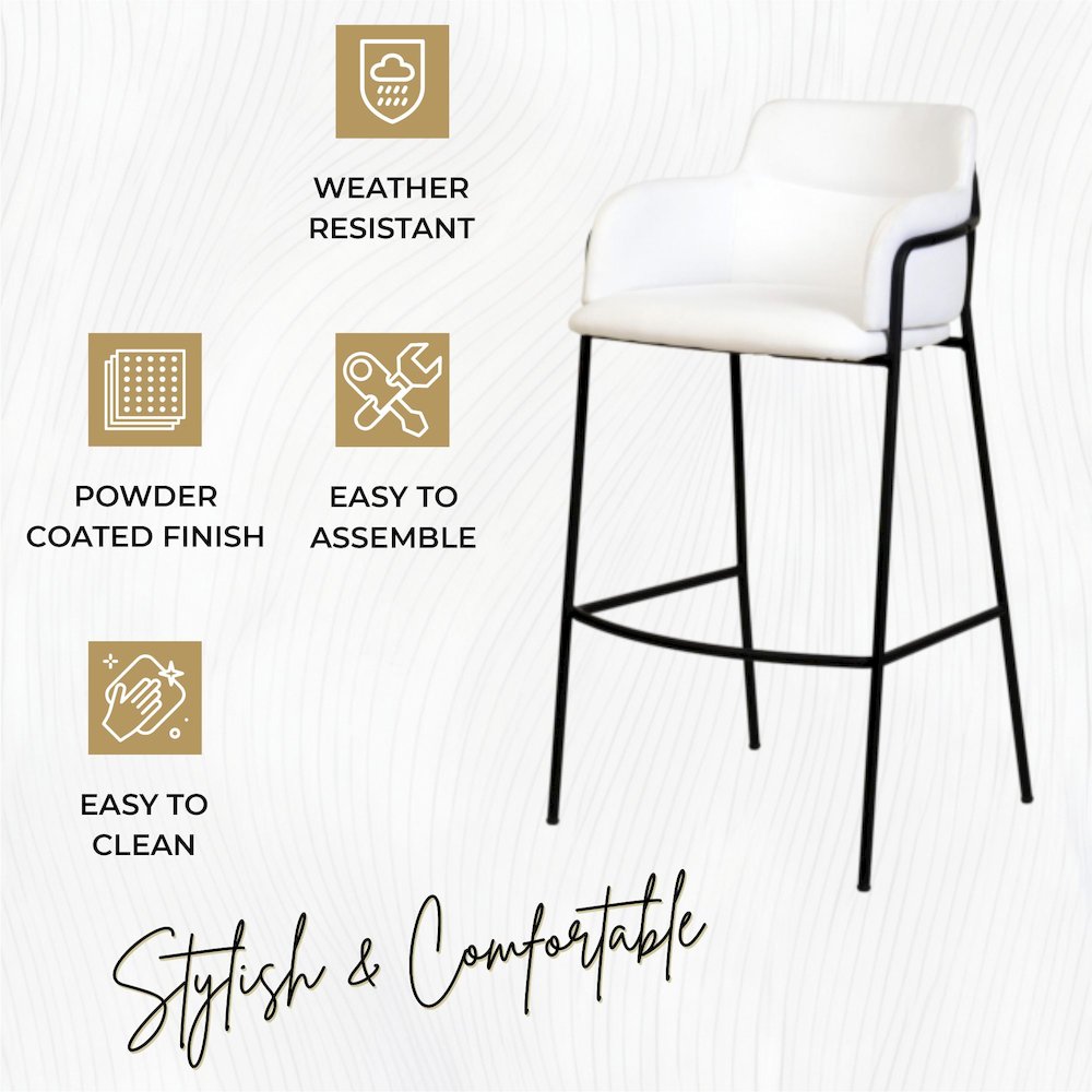 Axis Collection Modern Bar height Chair in White. Picture 7