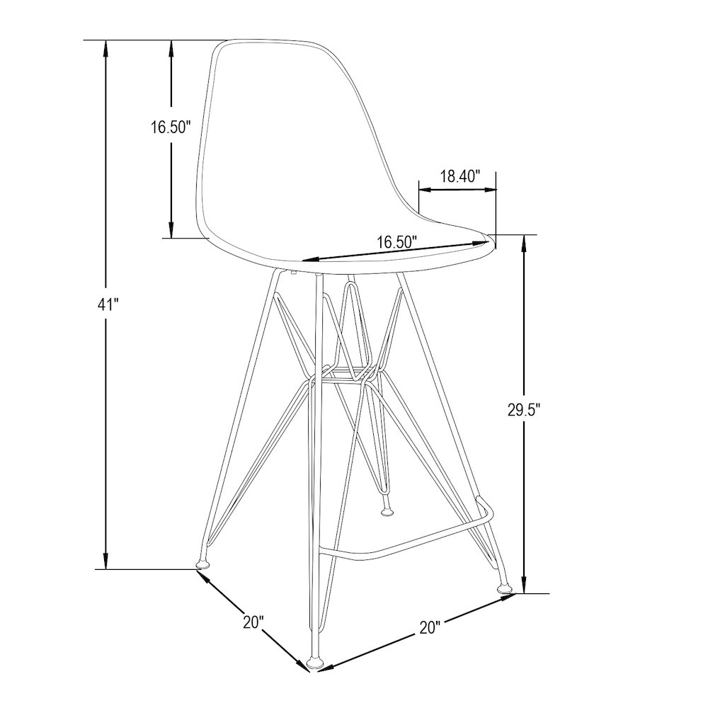 Cresco Modern Acrylic Barstool with Chrome Base and Footrest in Transparent Blue. Picture 8