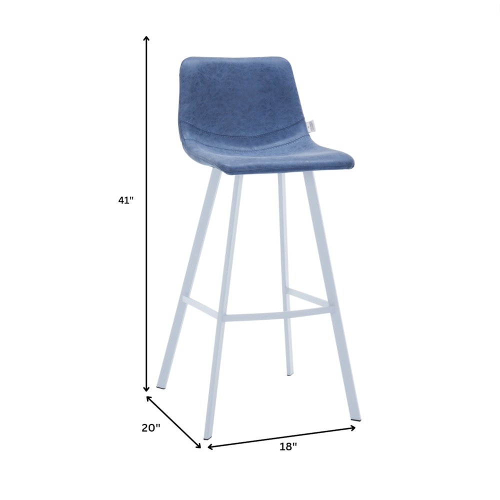 Elland - Counter stool - Peacock Blue - White Base. Picture 1