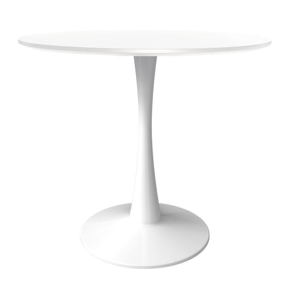 Leisyremod Bristol 27" Round Dining Table White base with White top. Picture 21