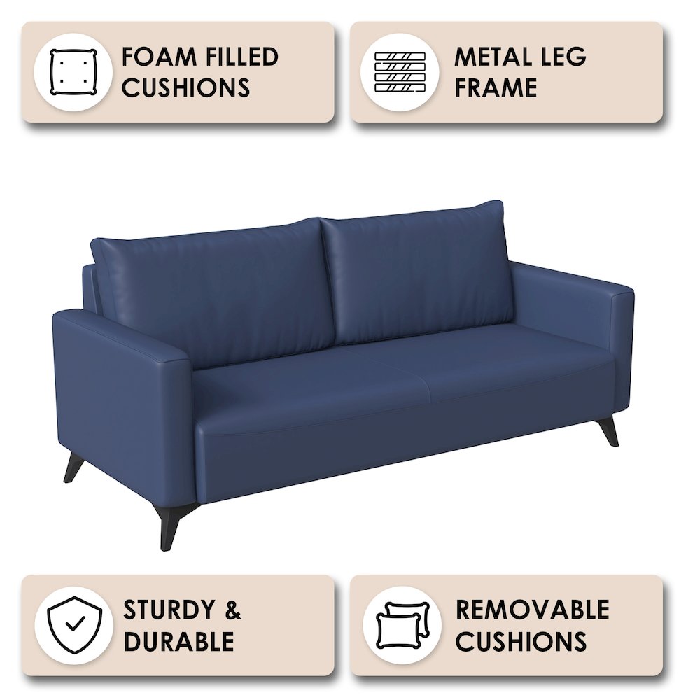 Inno Collection Three Seater Sofa In Dark Blue. Picture 5