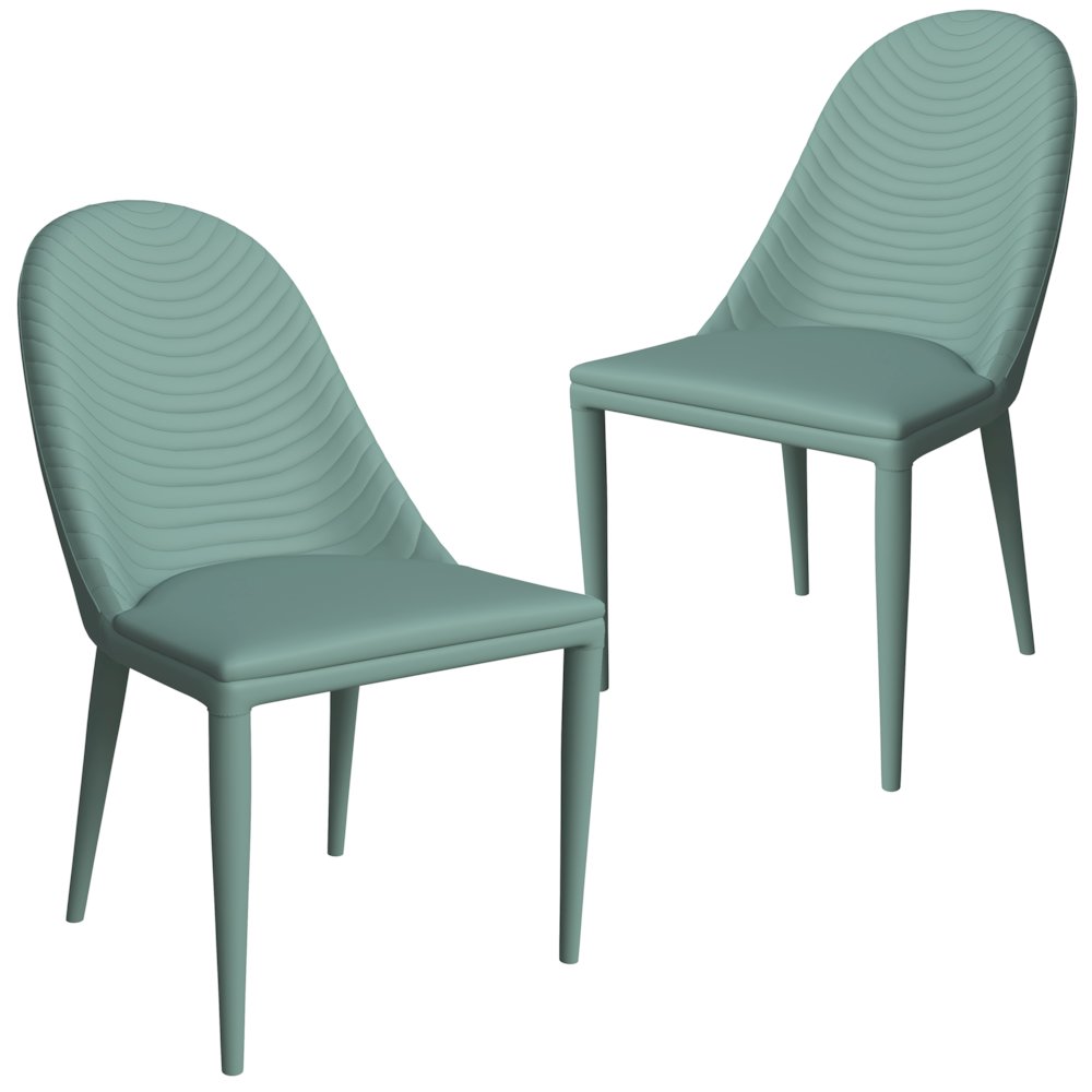 Seville Collection Modern Dining Chair in Green - Set of 2. Picture 1