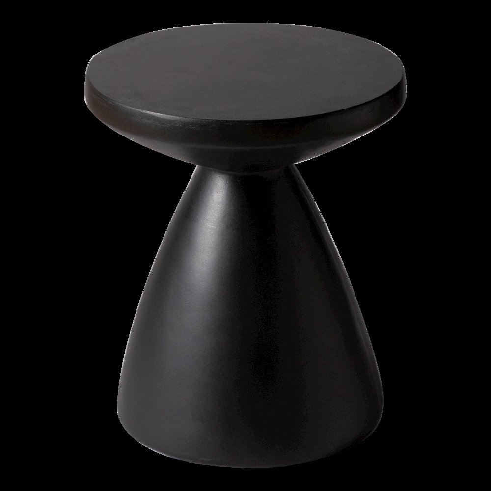 Dune Collection Fiberglass Outdoor Side Table in Black. Picture 15