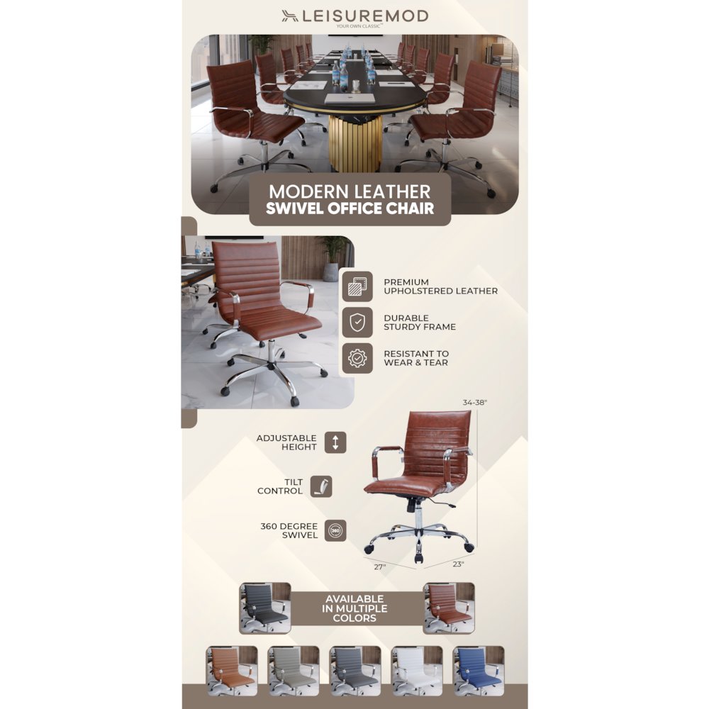 Harris Modern Adjustable Office Executive Swivel Chair Task Office Chair. Picture 29