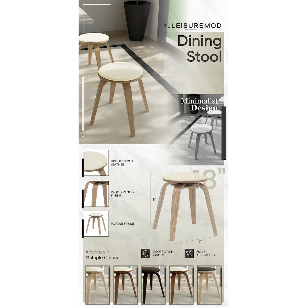 Modern Wooden Dining Stool. Picture 14