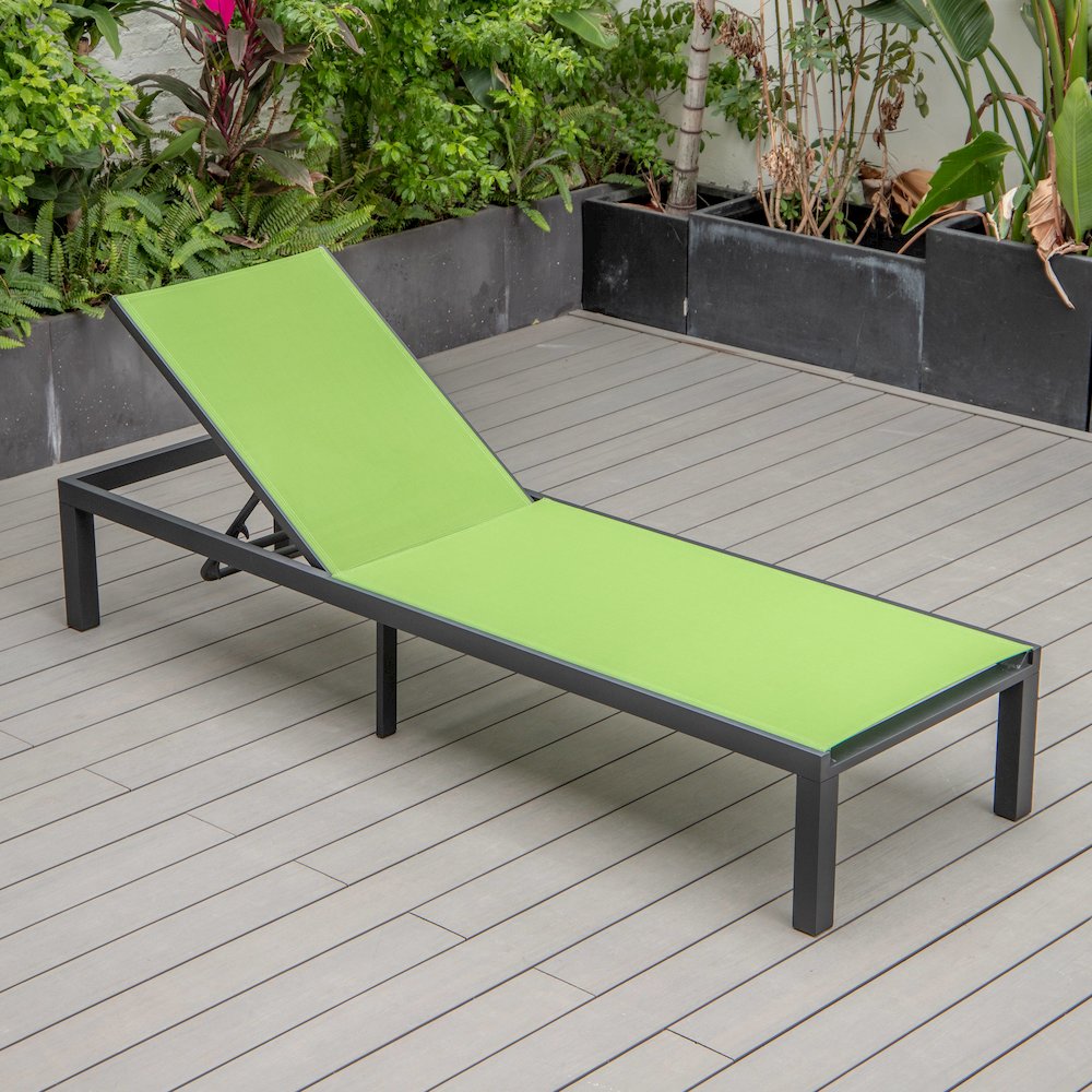 Marlin Patio Chaise Lounge Chair With Black Aluminum Frame. Picture 6