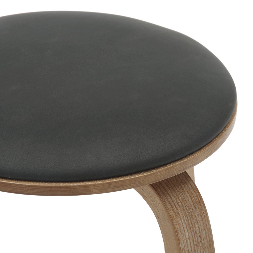 Wooden Counter Stool Pelya Collection Modern Style Washed Walnut color in Black. Picture 15