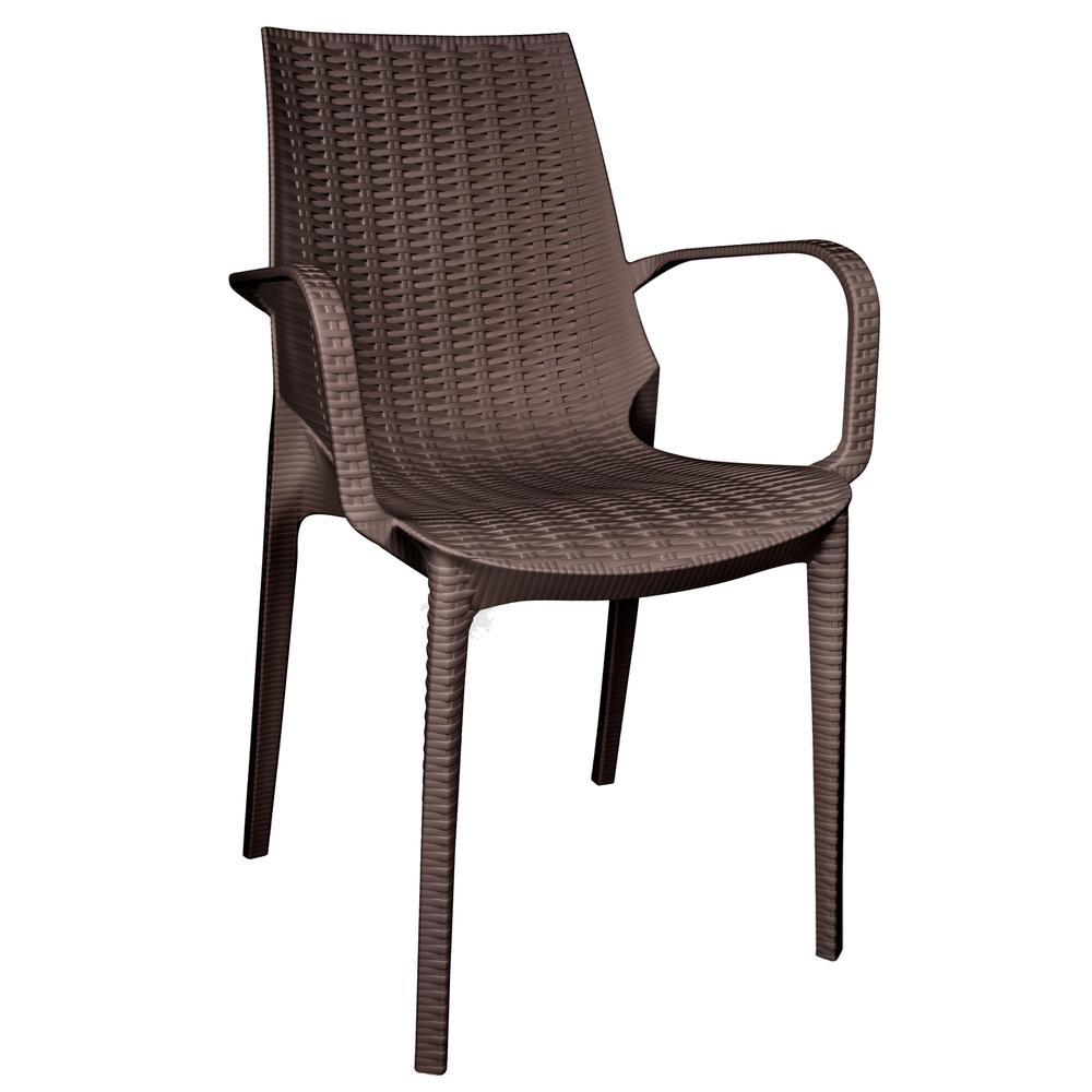 Kent Outdoor Patio Plastic Dining Arm Chair. Picture 1