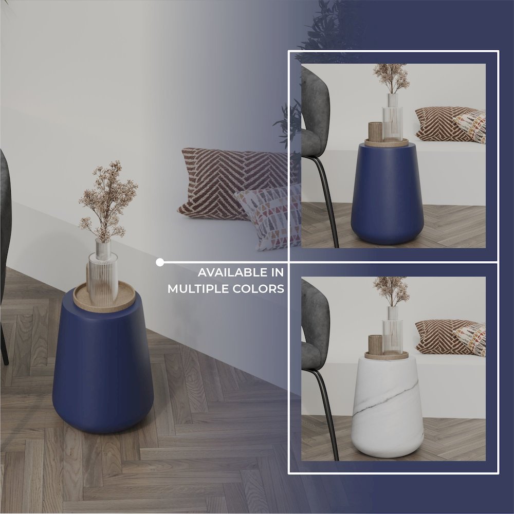 Modern Side End Table Glint Series In Saphire Blue. Picture 9