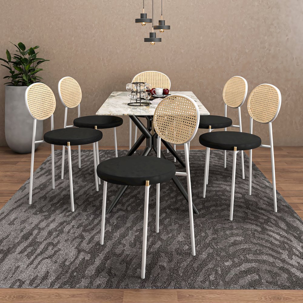 7-Piece Dining Set Rectangular Sintered Stone Dining Table. Picture 9