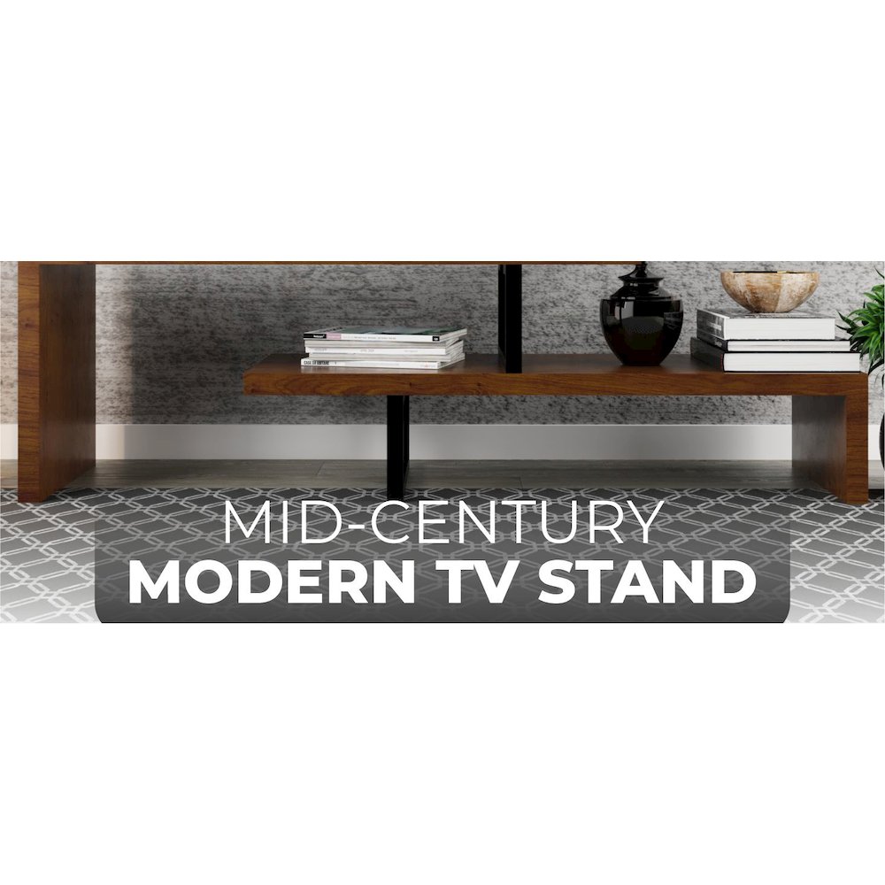 Orford Mid-Century Modern TV Stand in Walnut. Picture 21