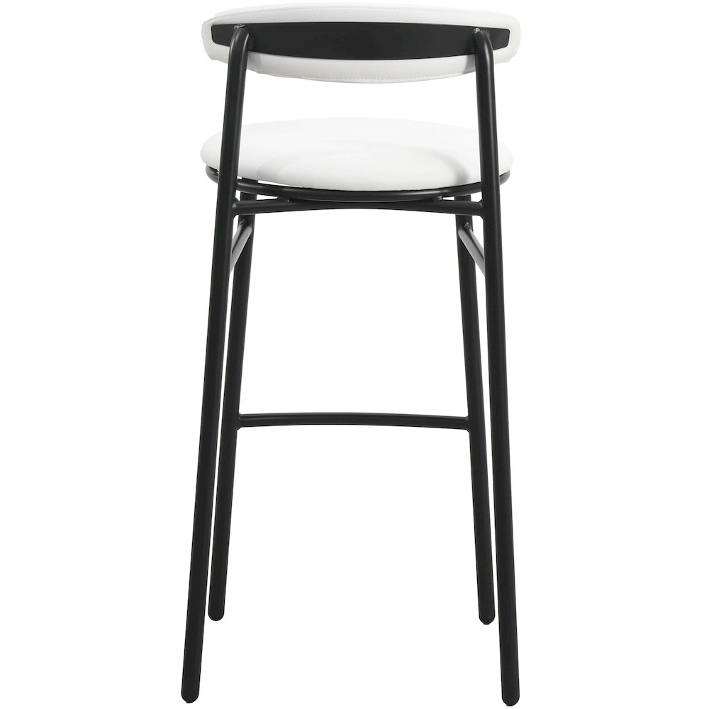 Lume Collection Modern Bar Stool in White Set of 2. Picture 6
