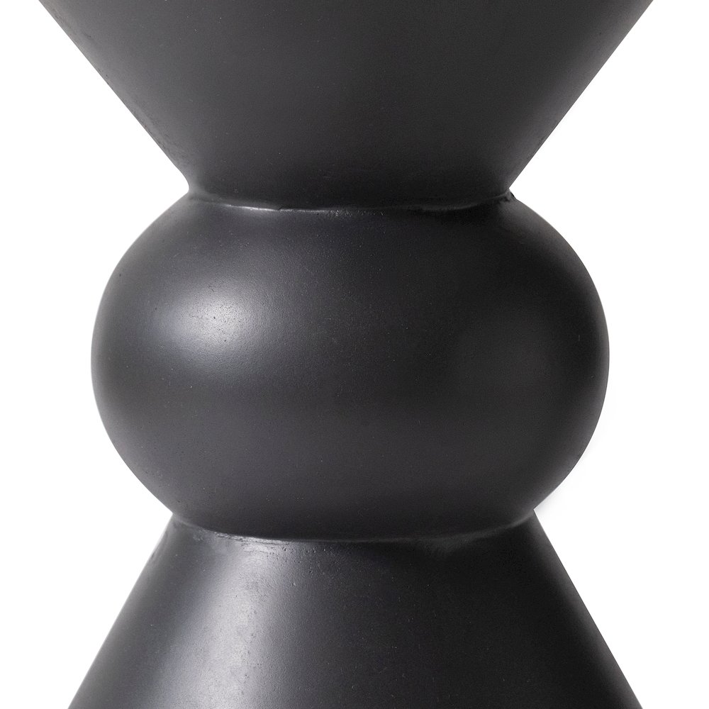 Echo Collection Fiberglass Outdoor Side Table in Dark Grey. Picture 17