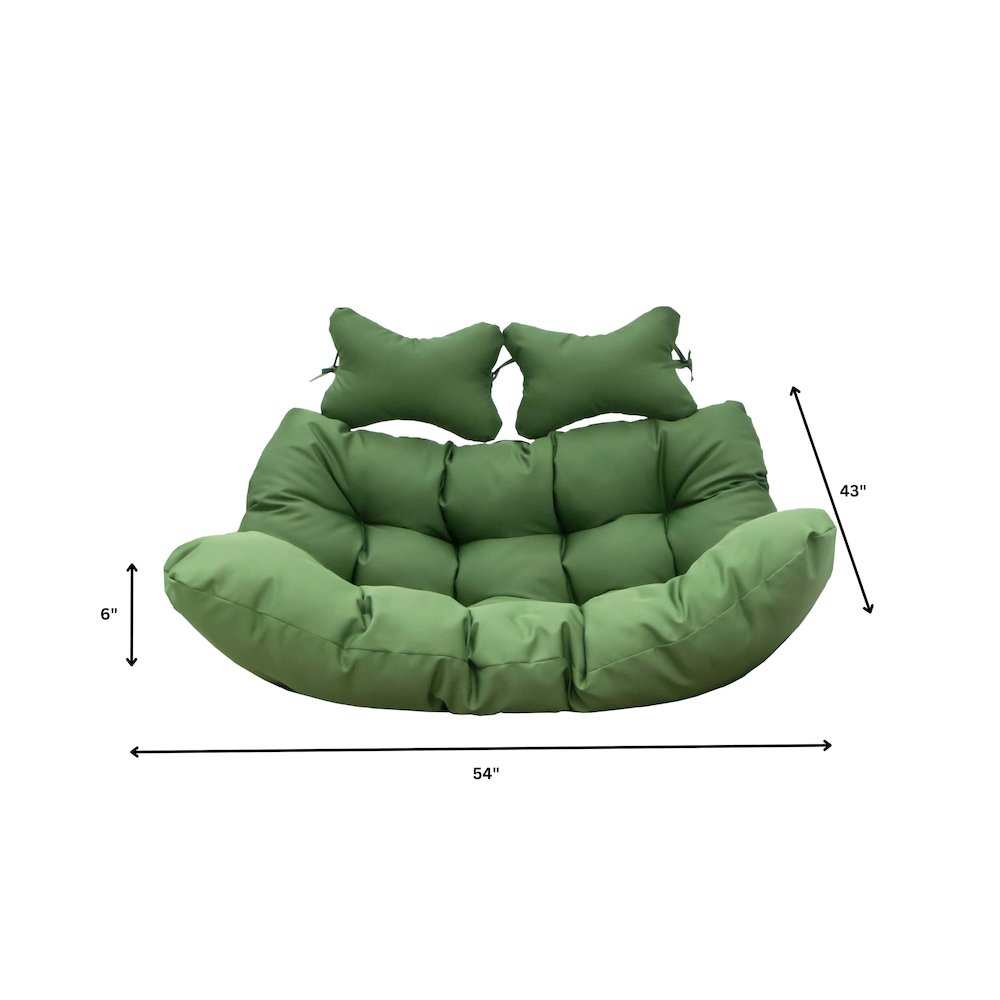 Wicker 2 Person Double Folding Hanging Egg Swing Cushion. Picture 8