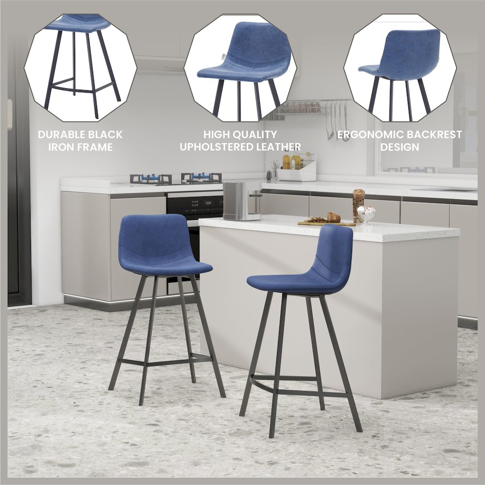 Elland - Counter stool - Peacock Blue. Picture 3