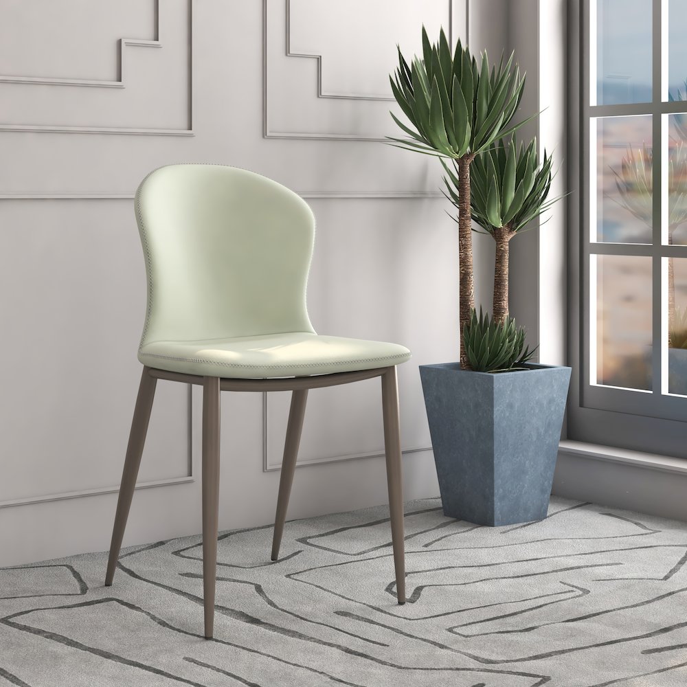 Mosaic Collection Modern Dining Chair in Light Grey - Set of 2. Picture 14