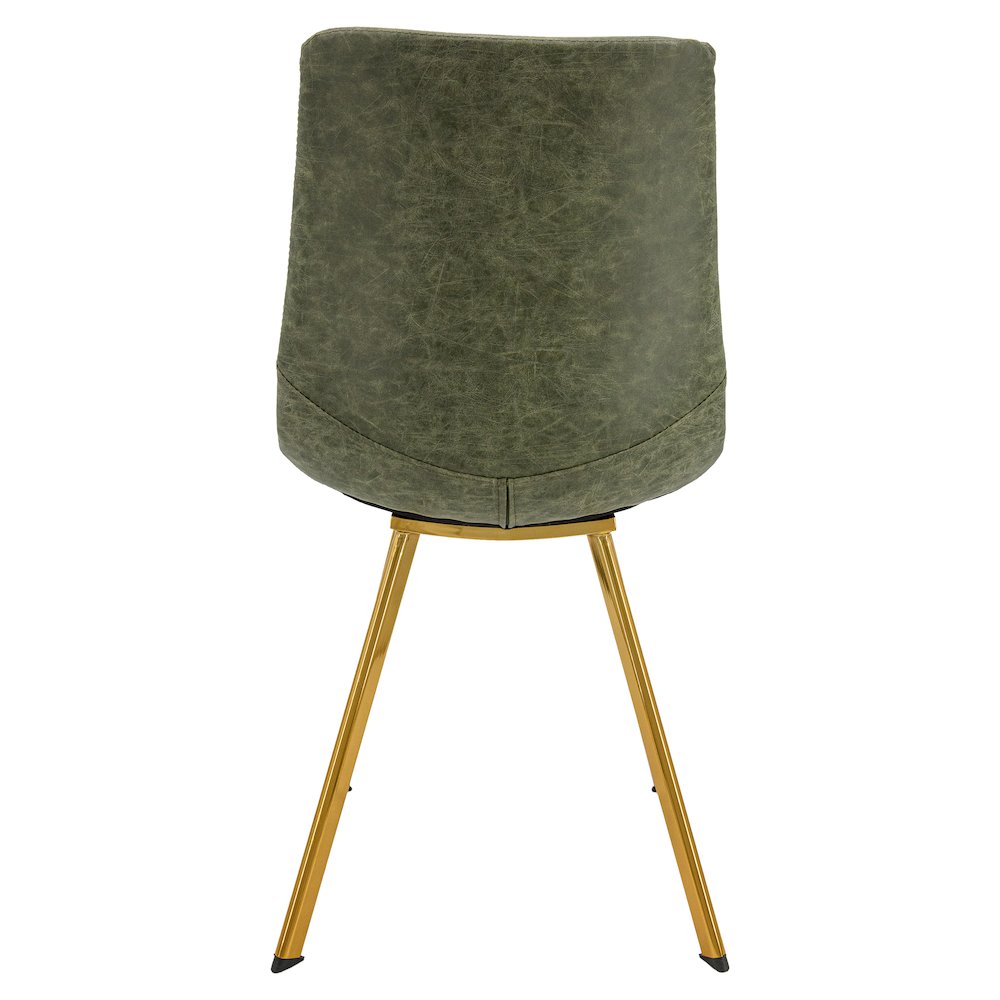 Markley Modern Leather Dining Chair With Gold Legs Set of 2. Picture 5