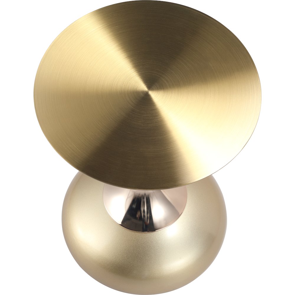 Savoy Collection Modern End Table In Gold With Gold Top. Picture 6