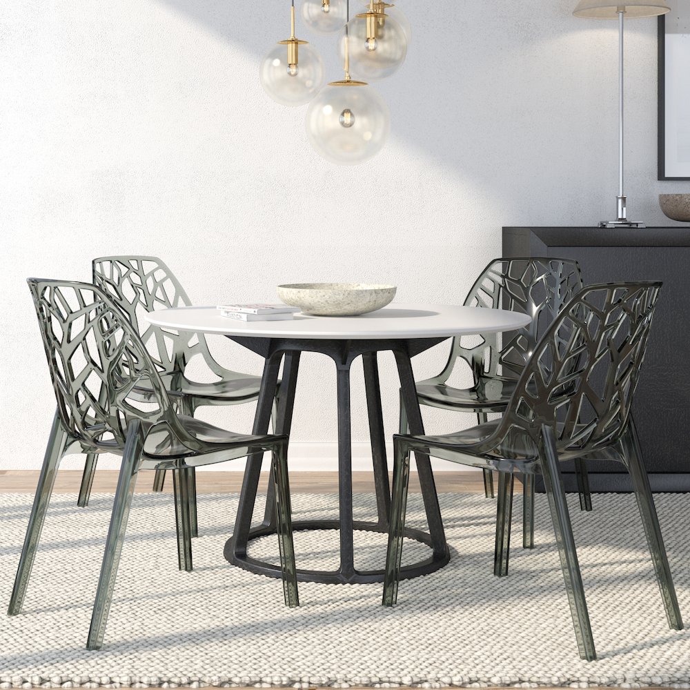 Cornelia Modern Spring Cut-Out Tree Design Stackable Dining Chair. Picture 2