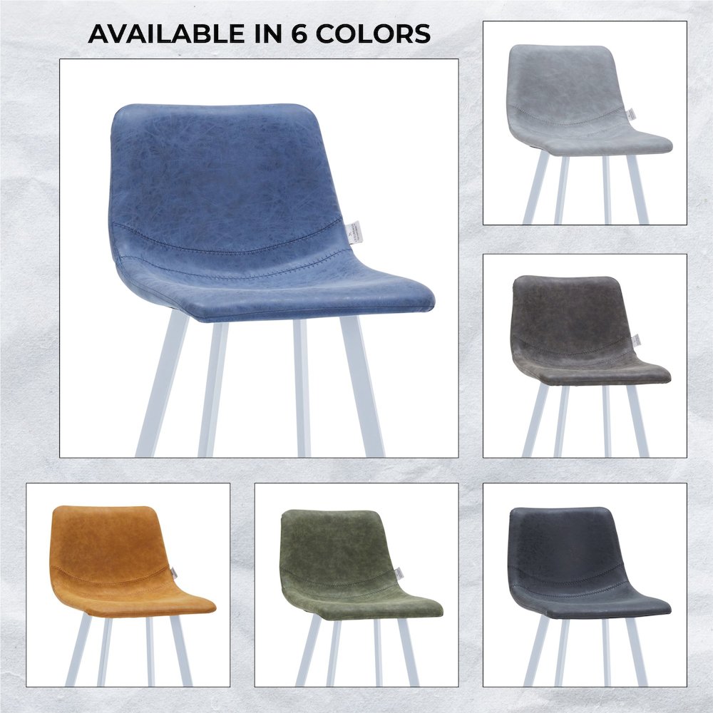 Elland - Bar stool - Peacock Blue - White Base Set of 2. Picture 7