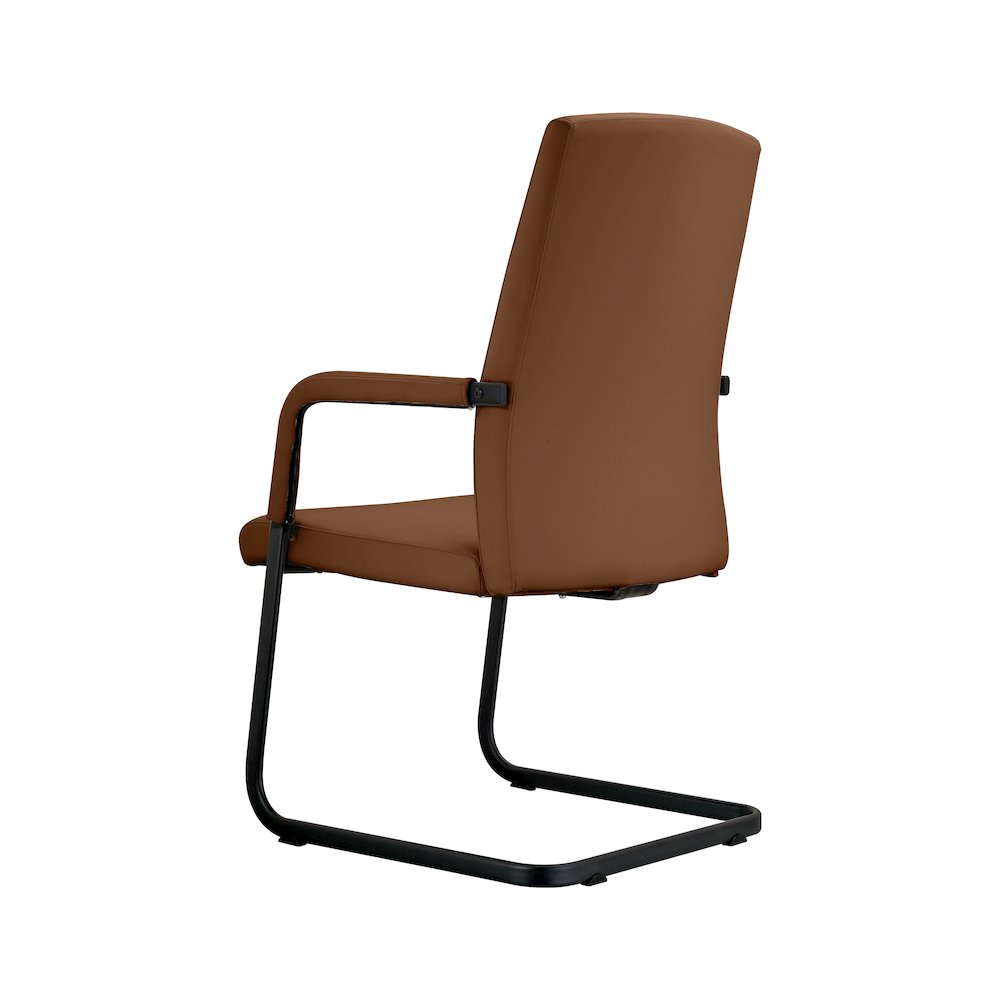 Evander Office Guest Chair in Dark Brown Leather. Picture 12