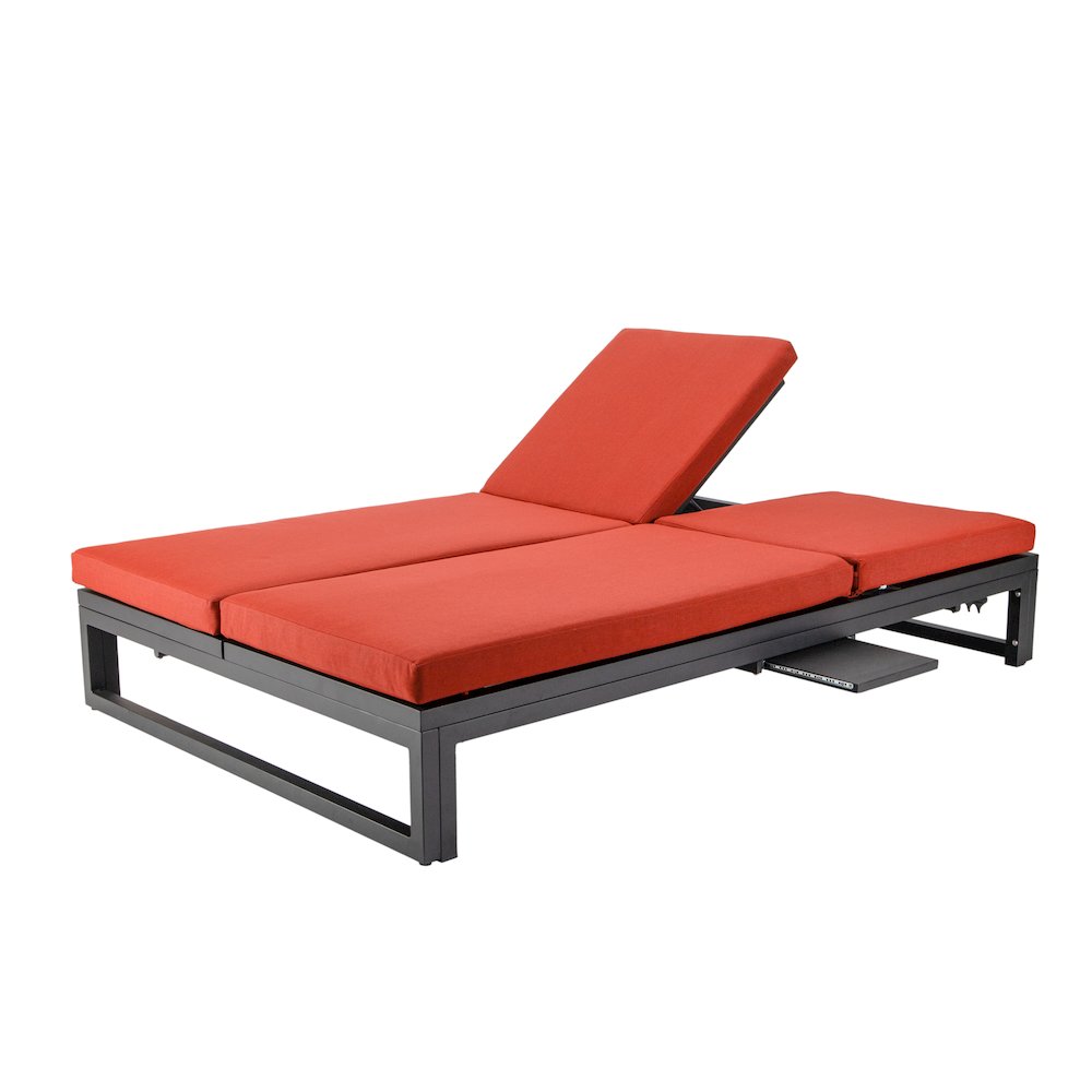Chelsea Convertible Lounge Reclining Double Chaise With Cushions. Picture 9