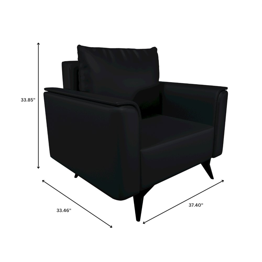 Rusk Collection Modern Single Seater Sofa In Black. Picture 11