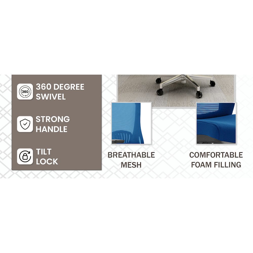 Office Adorit Series Office Task Chair In Blue. Picture 4