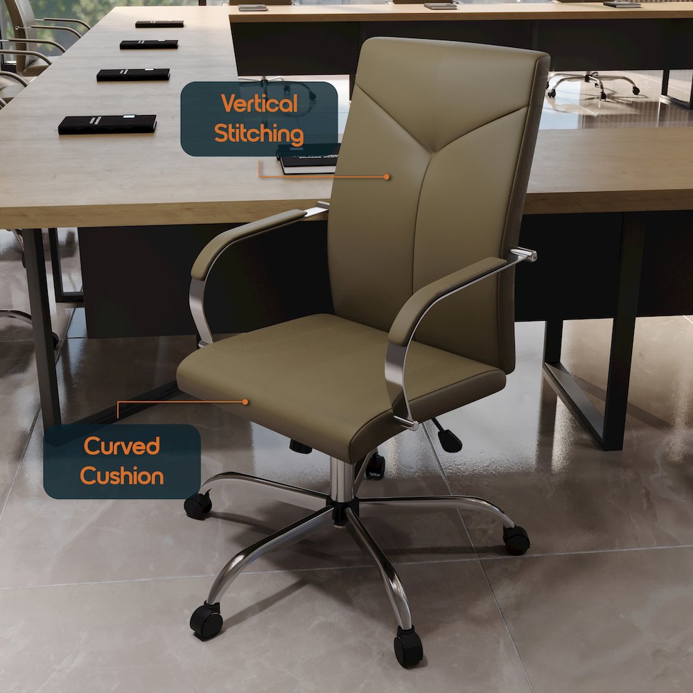 Sonora Modern High-Back Leather Office Chair. Picture 11